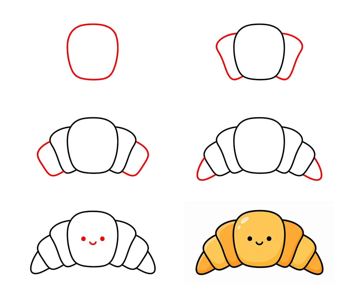 Croissant Einfaches zeichnen ideen