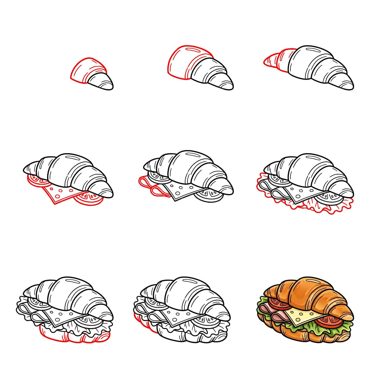 Croissant ohne Zuckerguss zeichnen ideen