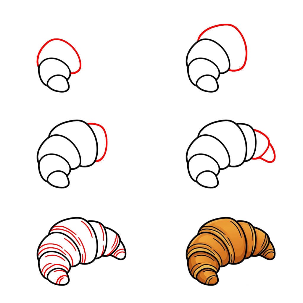 Croissant von der Seite zeichnen ideen