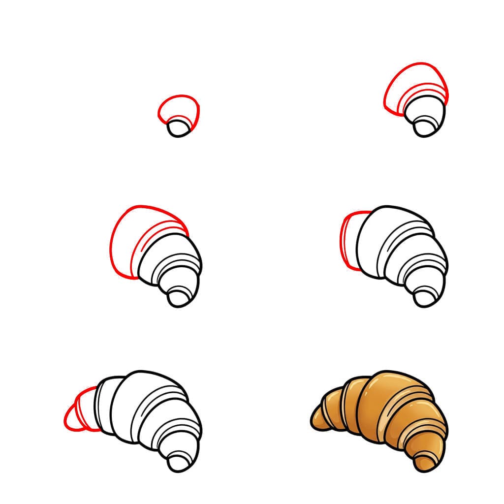 Croissant von vorn zeichnen ideen