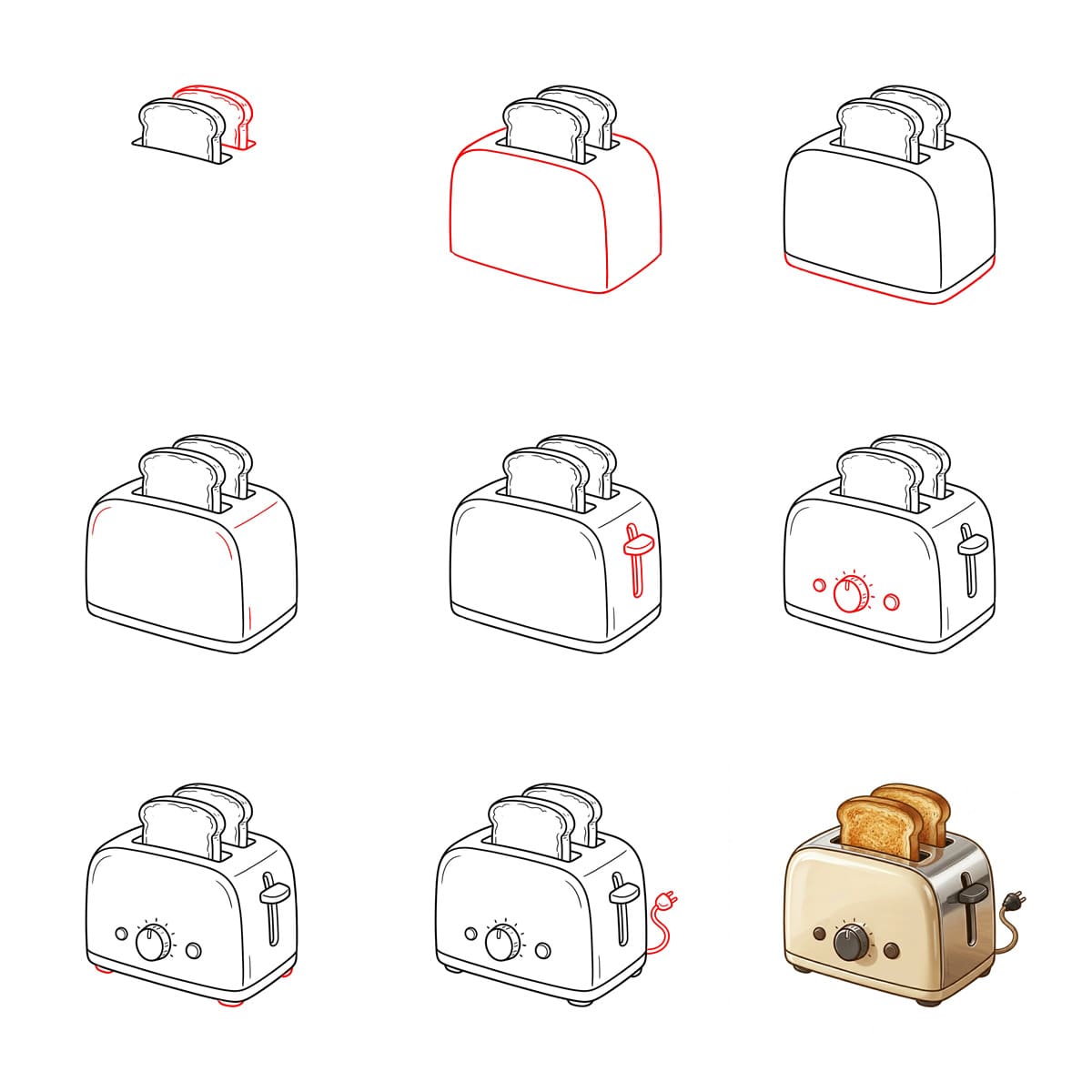 Erdbrauner Toaster zeichnen ideen