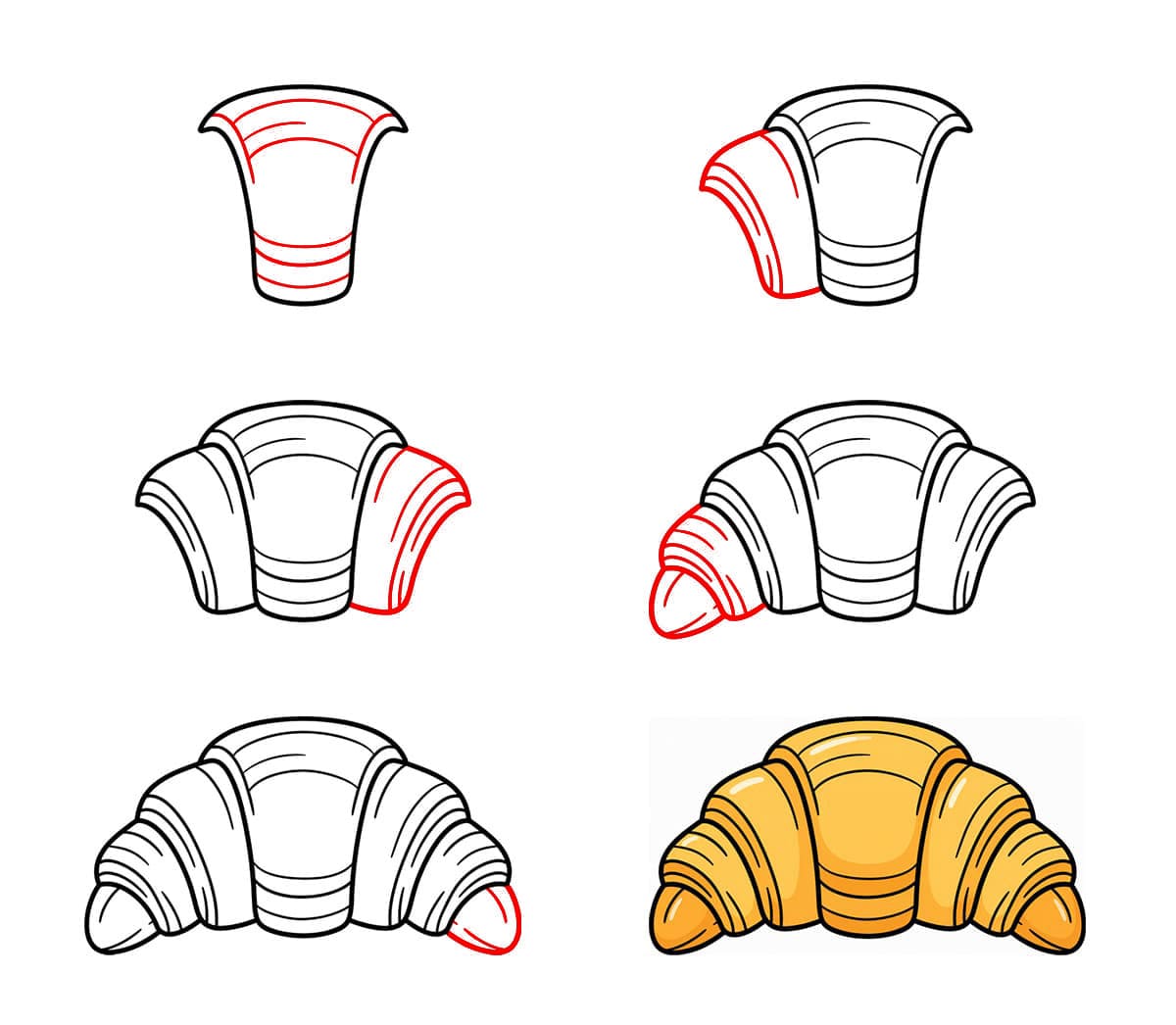 Französisches Croissant zeichnen ideen