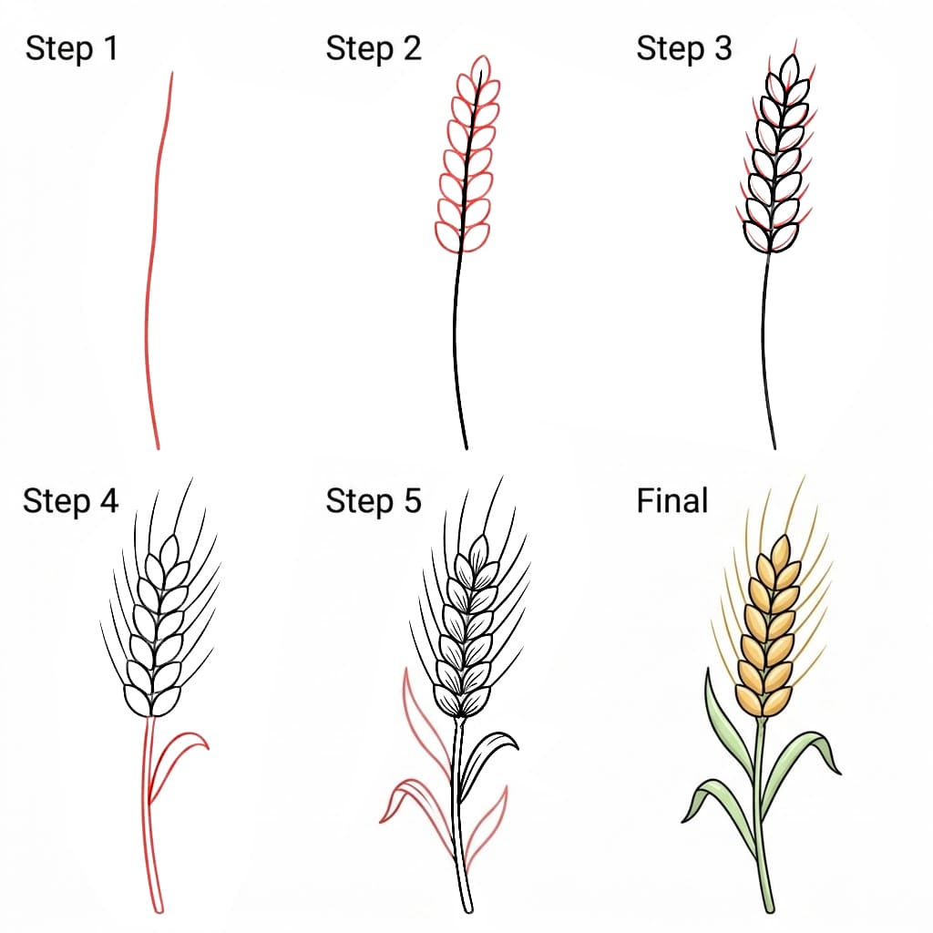 Hoher Weizen zeichnen ideen