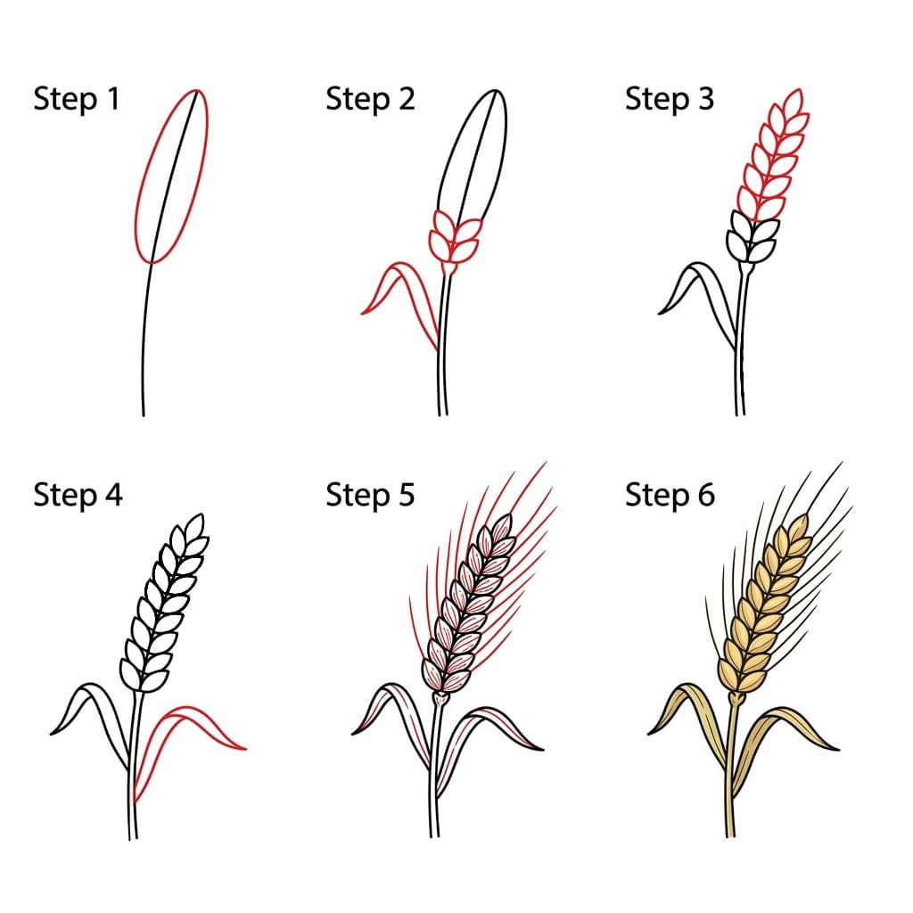 Kurvenförmiger Weizen zeichnen ideen
