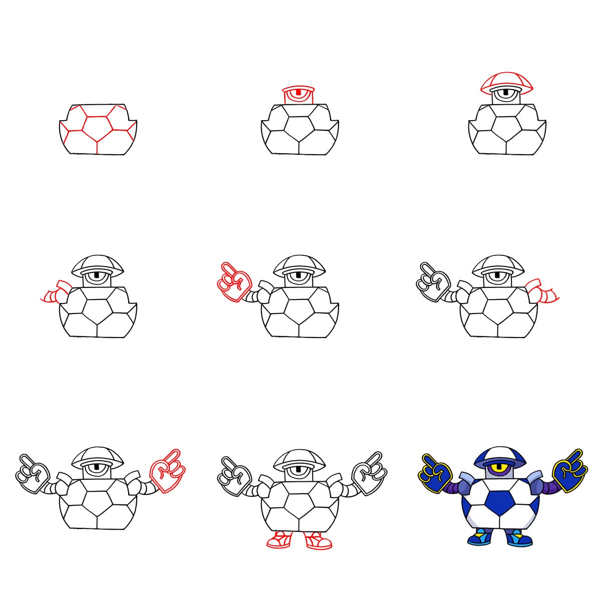 Maskottchen Darryl Brawl Stars zeichnen ideen