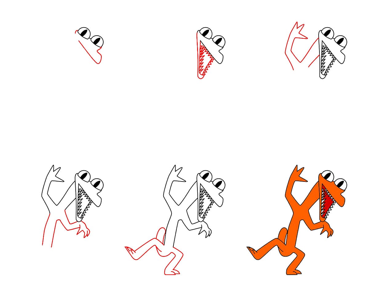 Orange Rainbow Friends zeichnen ideen