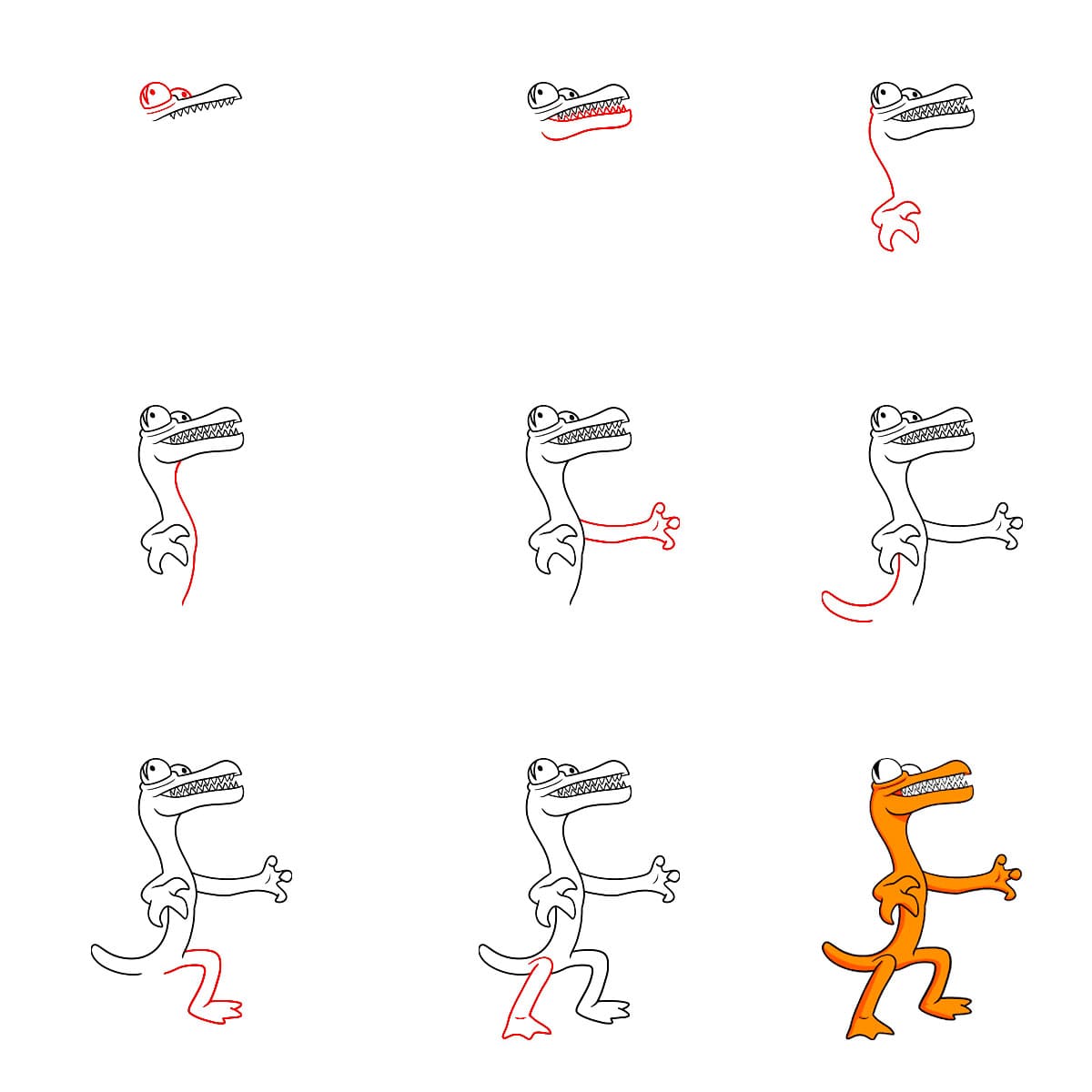 Orange Rainbow Friends zum Ausdrucken zeichnen ideen