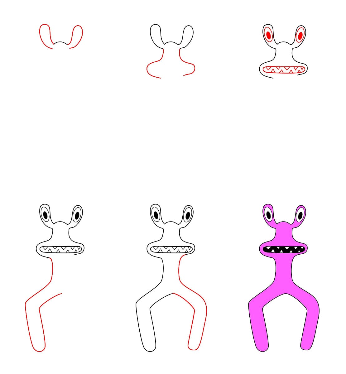 Pink Rainbow Friend zeichnen ideen