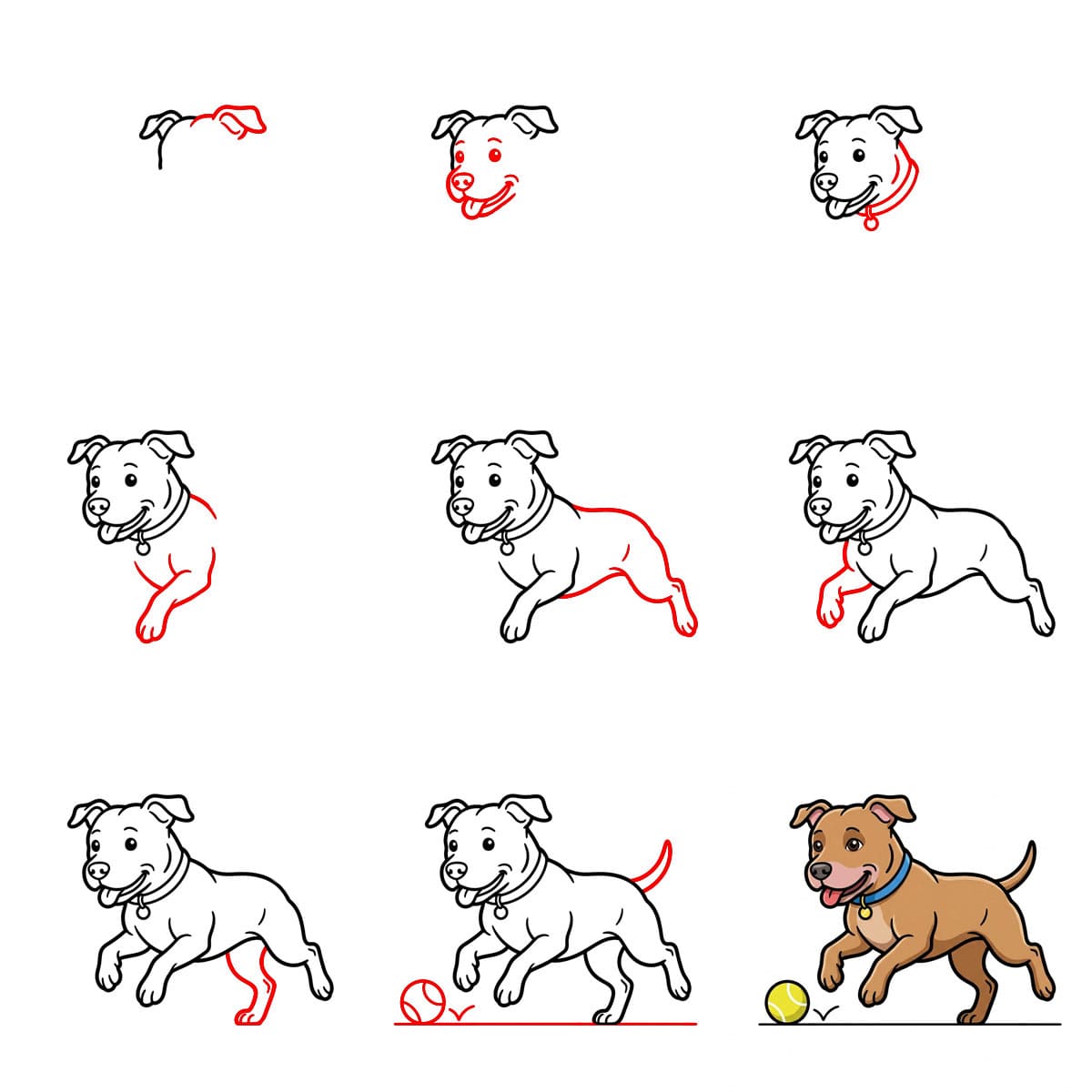 Pitbull spielt zeichnen ideen