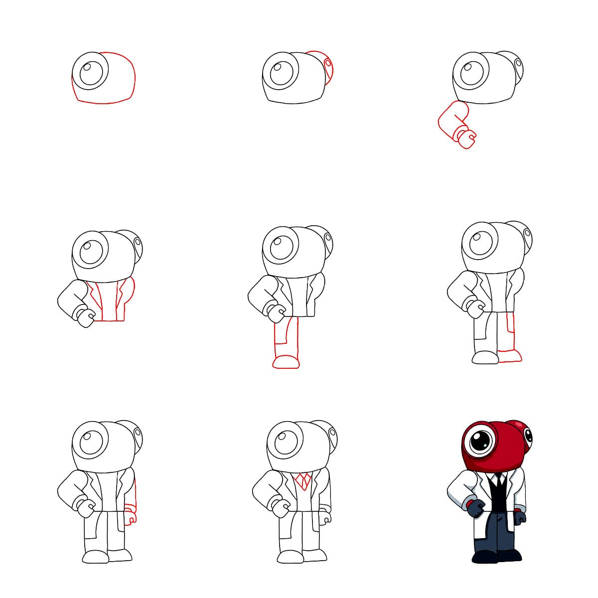 Red Rainbow Friend zeichnen ideen