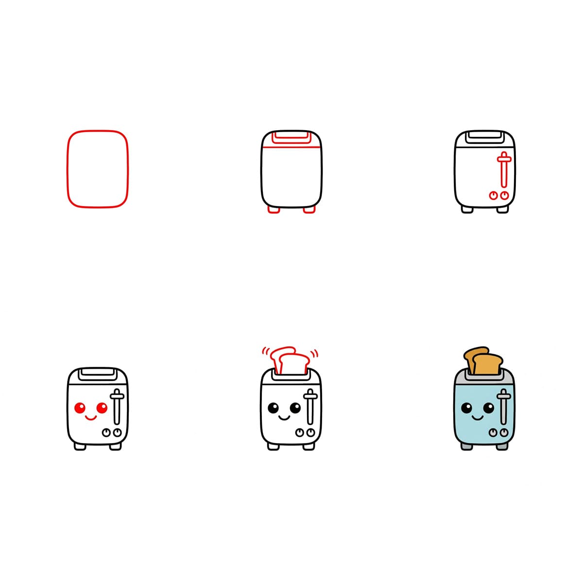 Türkisfarbener Mini-Toaster zeichnen ideen