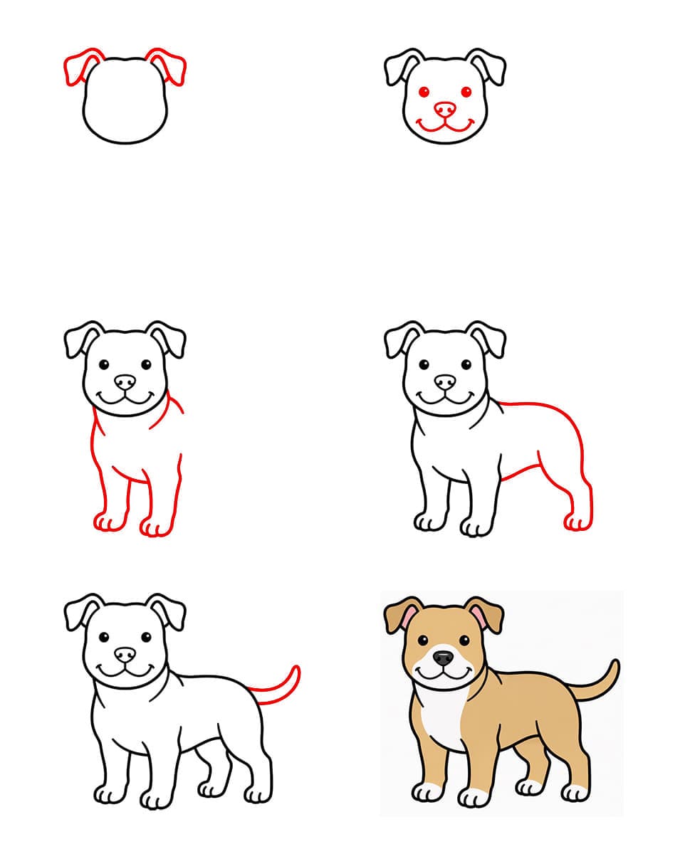 Unkomplizierter Pitbull zeichnen ideen