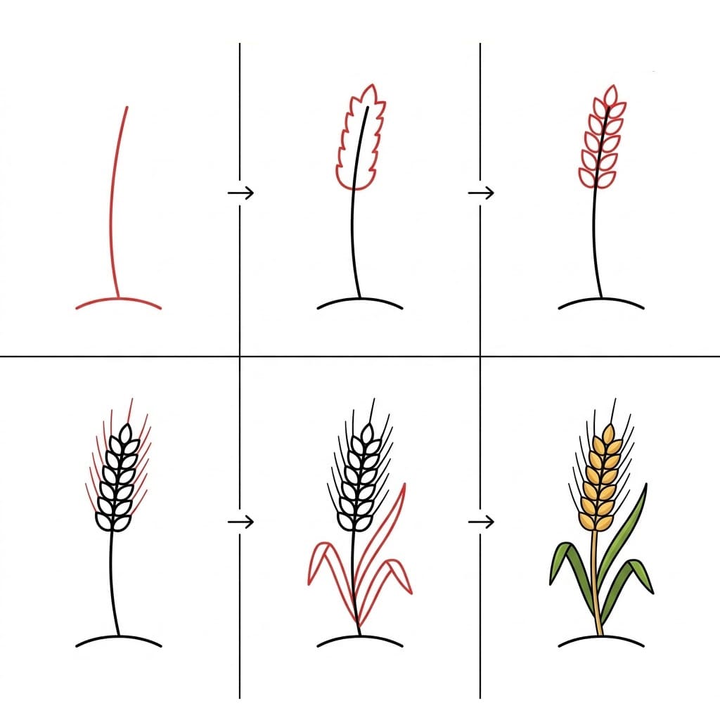 Weizenbild zeichnen ideen
