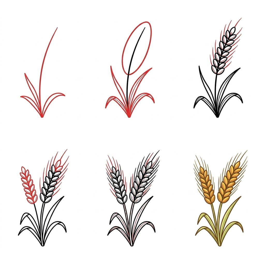 Weizenblätter zeichnen ideen