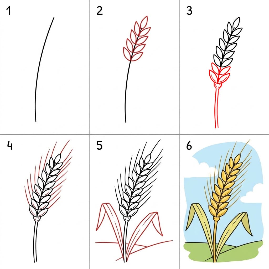 Weizenfeld zeichnen ideen