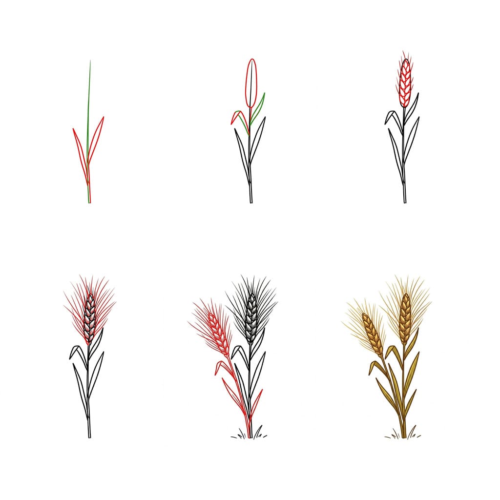 Weizenstängel zeichnen ideen