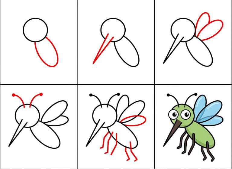 Einfache Mücke bild zeichnen ideen