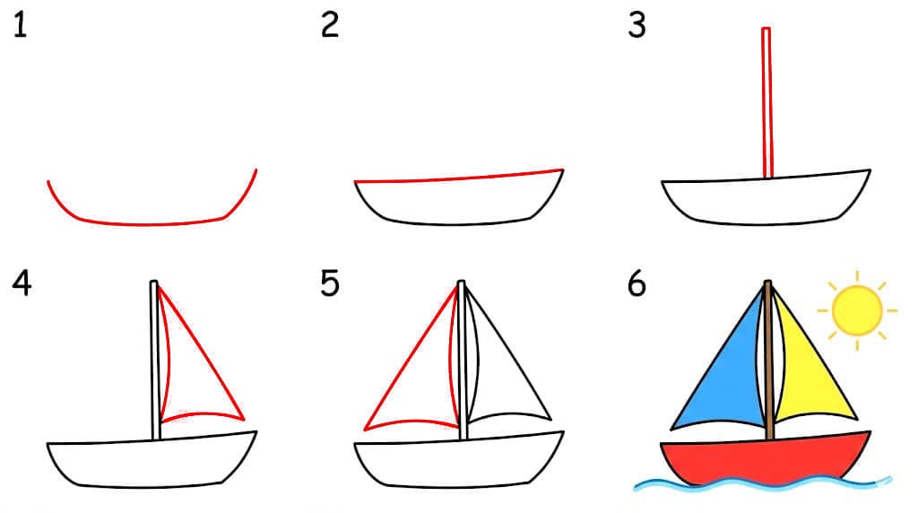 Klassisches Segelboot zeichnen ideen