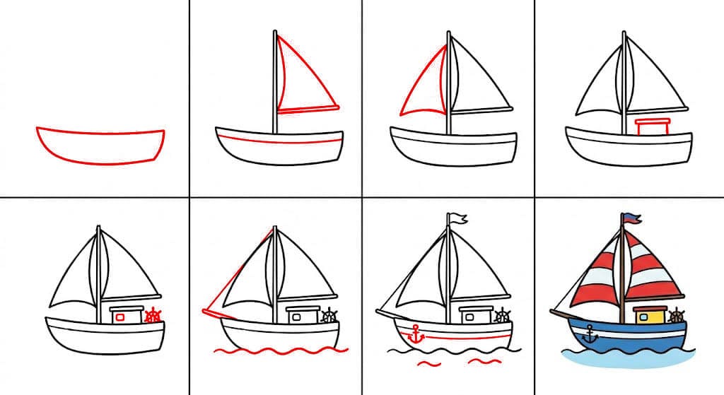 Segelboot zeichnen ideen