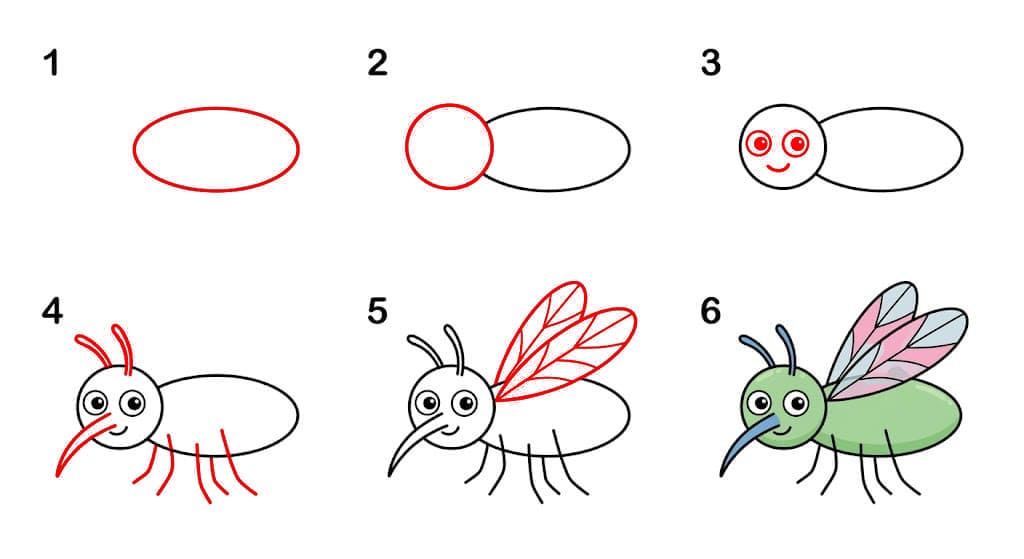 Mücke für Kinder bild zeichnen ideen