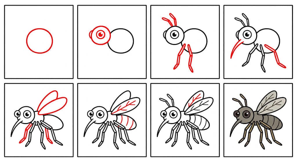 Mücke mit großen Augen zeichnen ideen