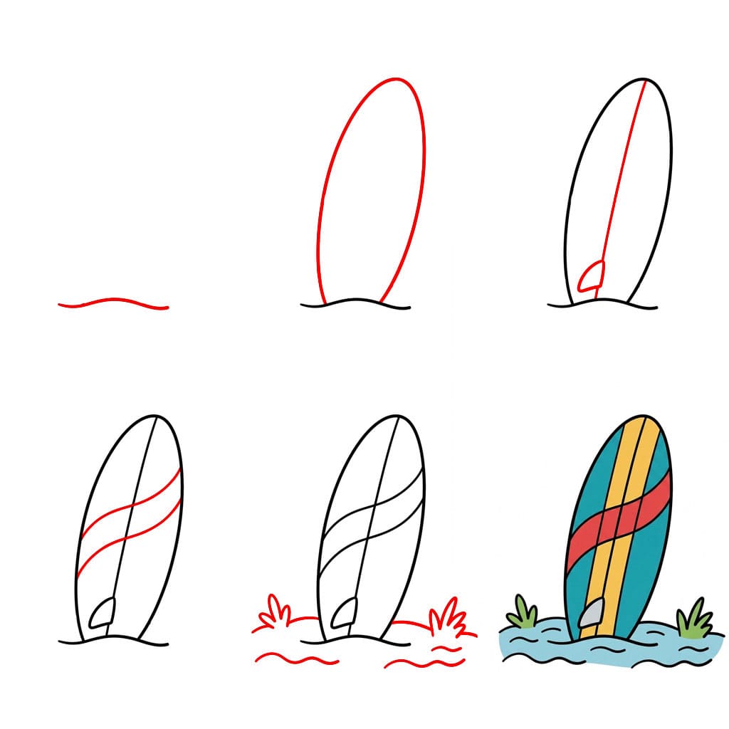 Sand Surfbrett zeichnen ideen
