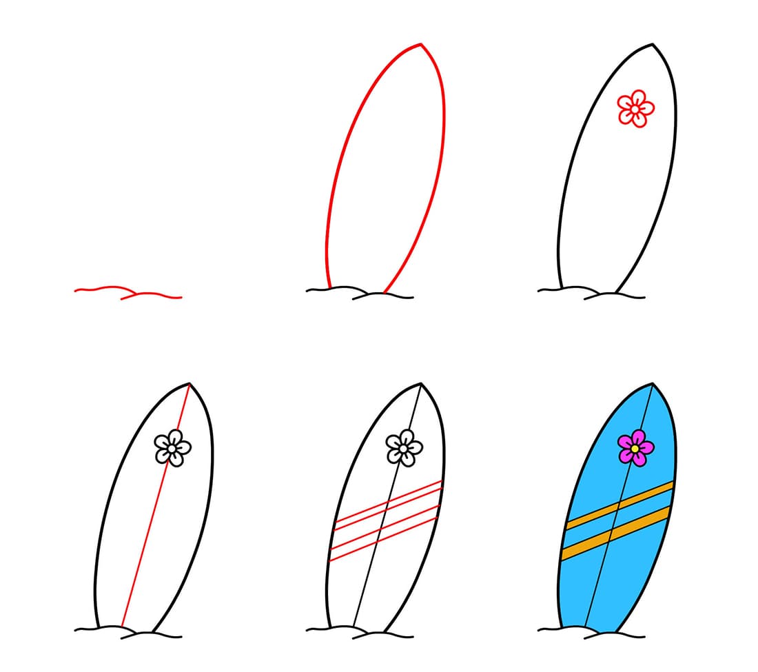 Strand Surfbretter zeichnen ideen