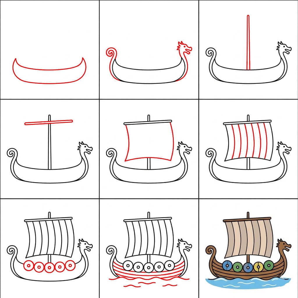 Altes Wikingerschiff zeichnen ideen