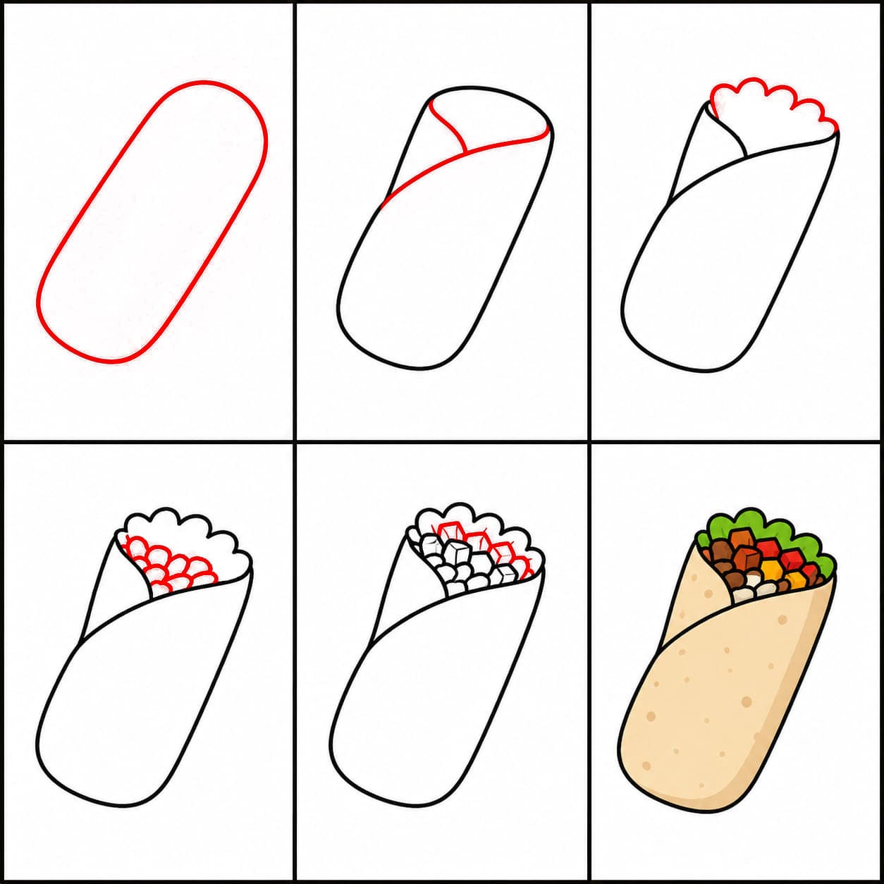 Bunter Burrito zeichnen ideen