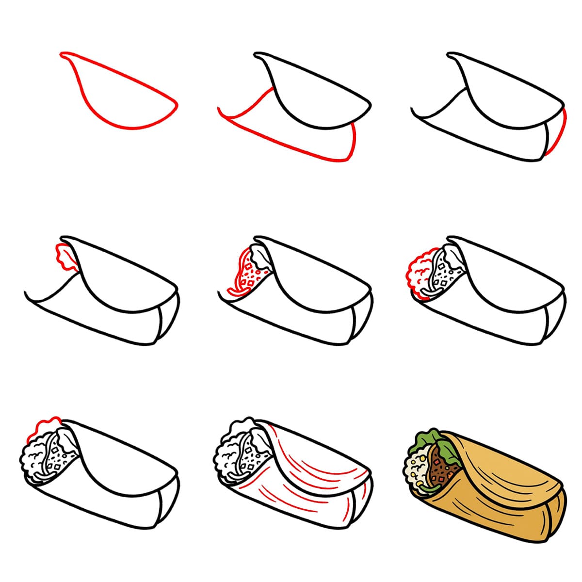 Burrito Bild zeichnen ideen