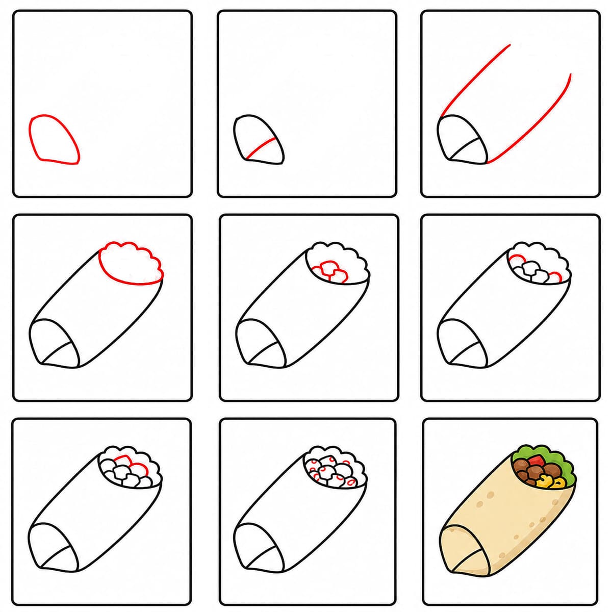Burrito für Kinder zeichnen ideen