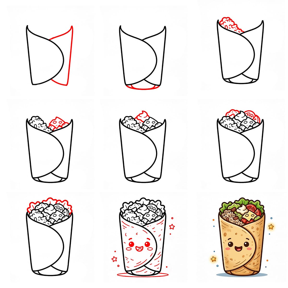 Burrito gratis zeichnen ideen