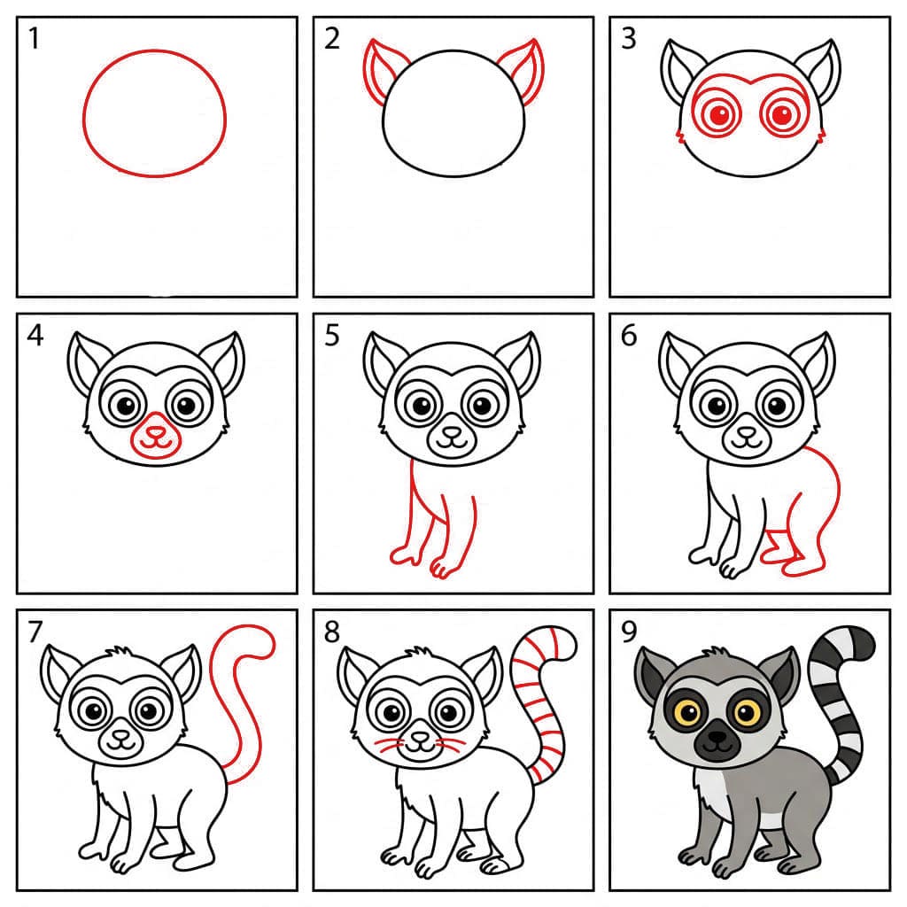 Einfacher Lemur zeichnen ideen