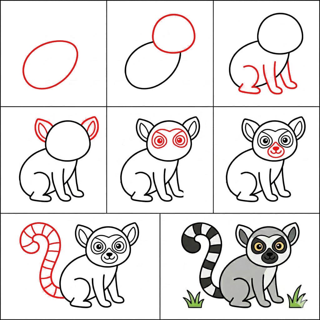 Lemur zeichnen ideen
