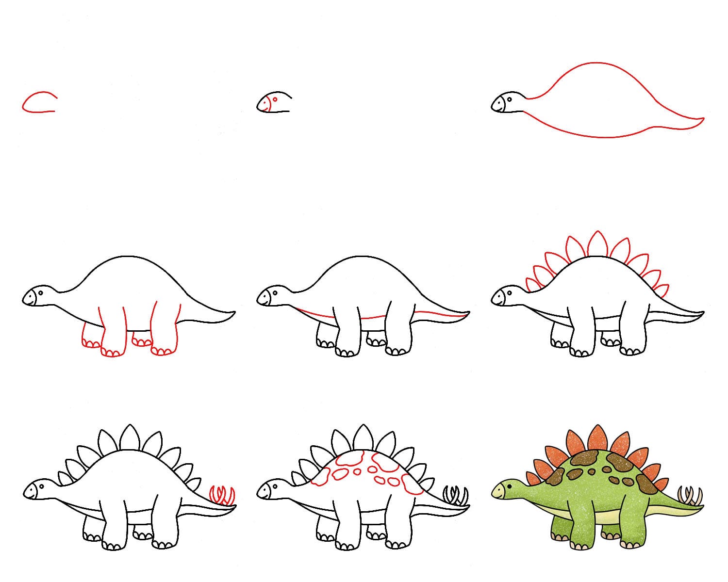 Stegosaurus zeichnen ideen