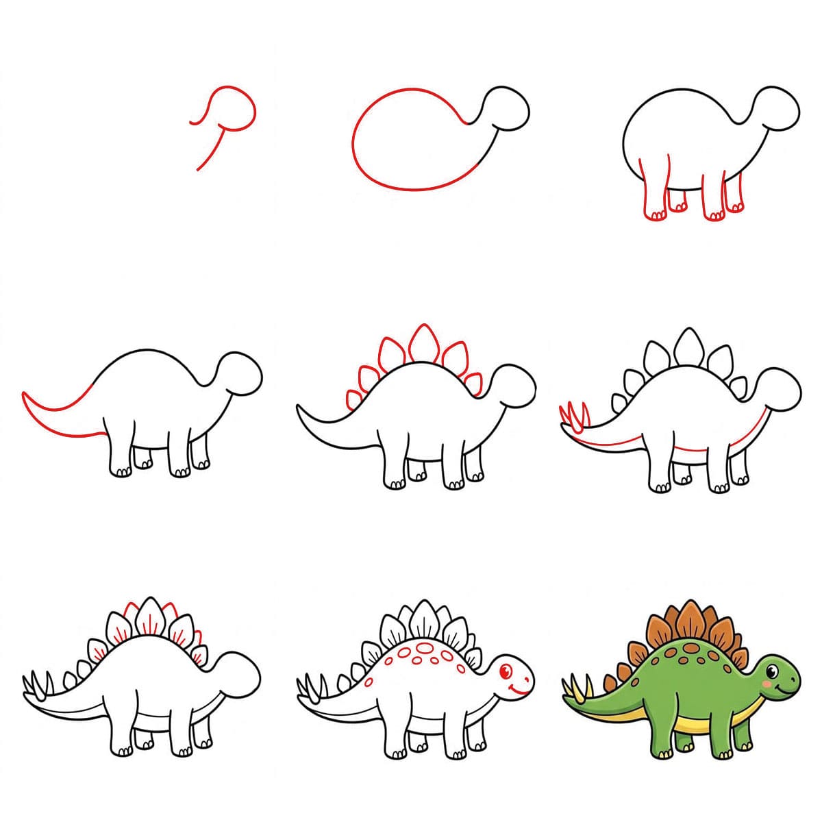 Gratis Stegosaurus zeichnen ideen