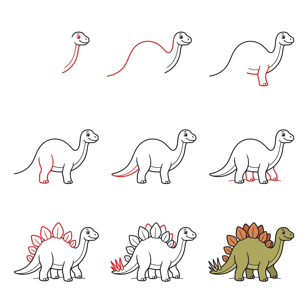 Junger Stegosaurus zeichnen ideen