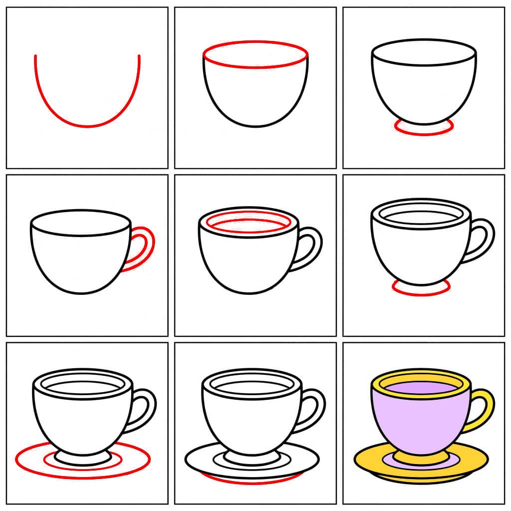 Klassische Teetasse zeichnen ideen