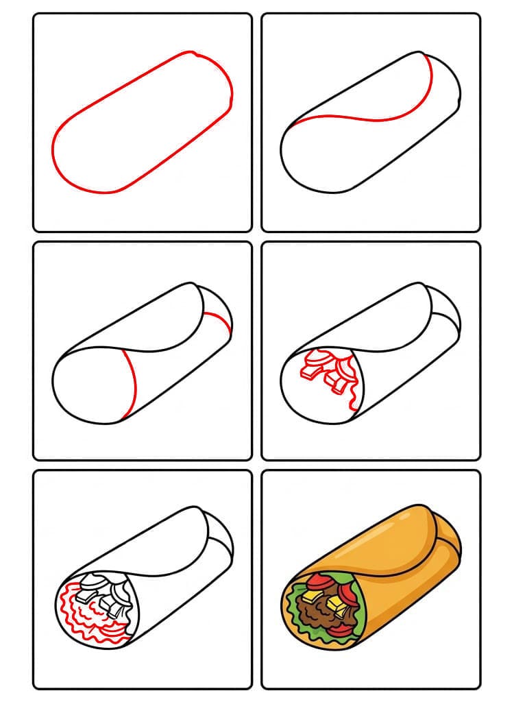 Knuspriger Burrito zeichnen ideen