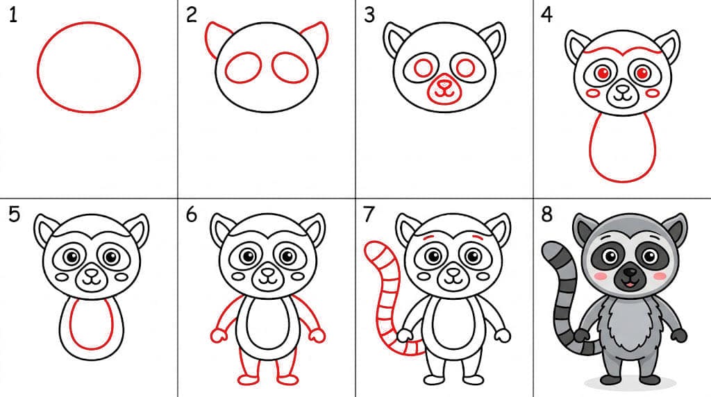 Kostenloser Lemur zeichnen ideen