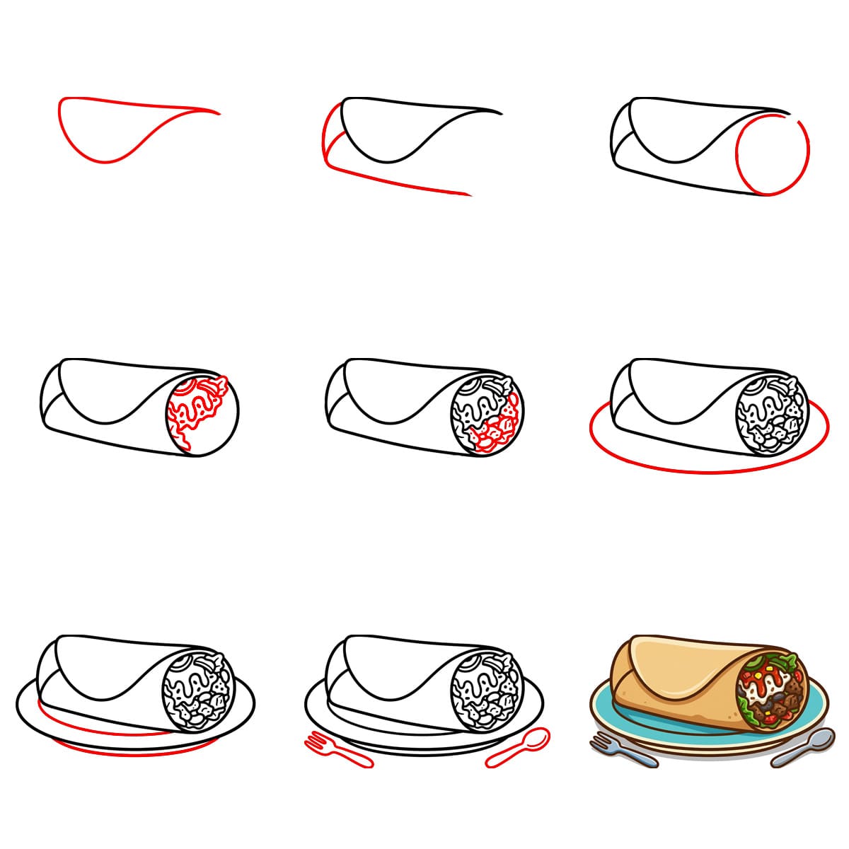Kostenloses Burrito Bild zeichnen ideen