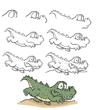 Krokodil zeichnen ideen