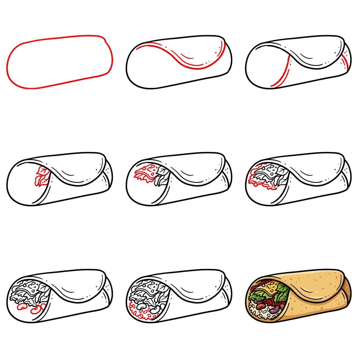 Leckerer Burrito zeichnen ideen