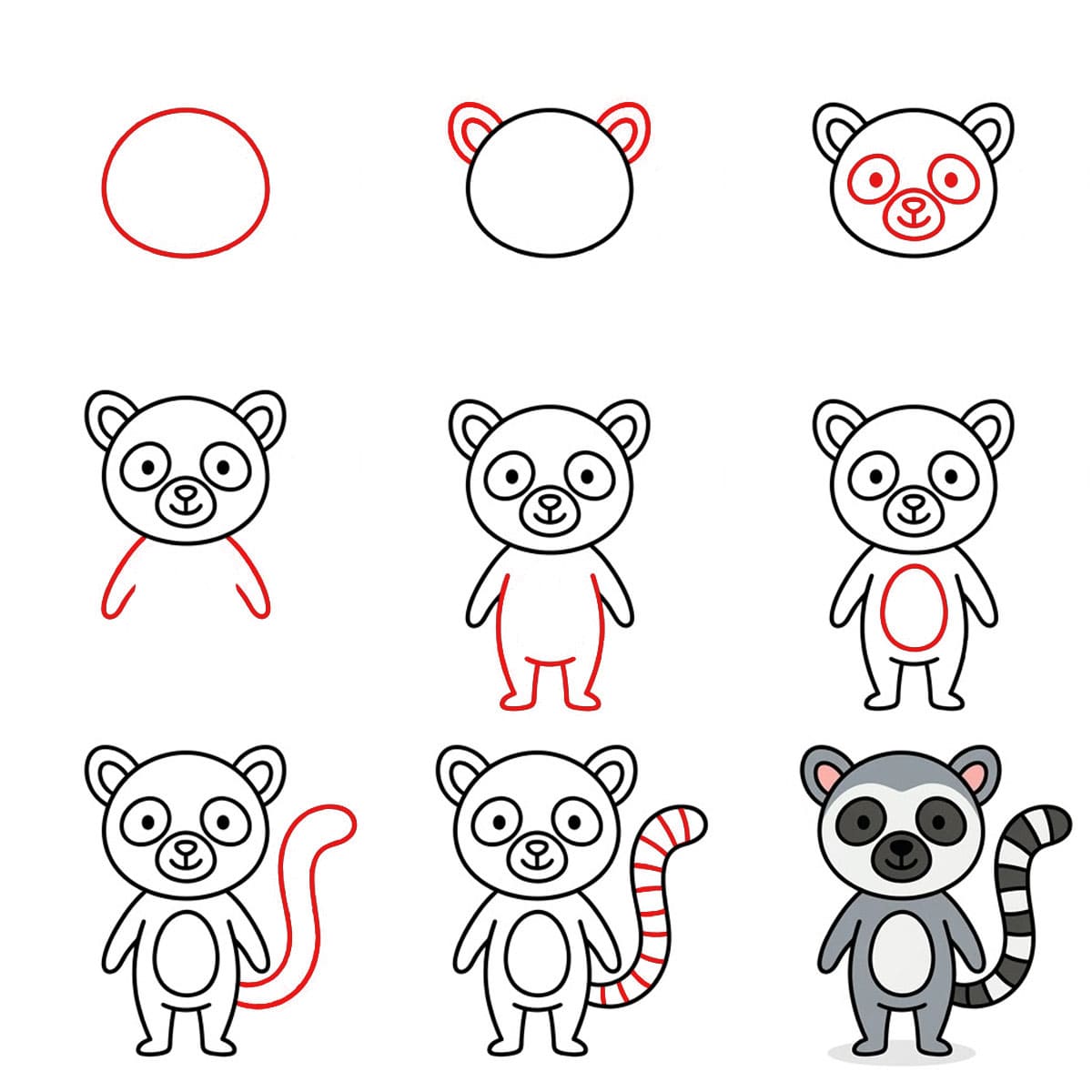 Lemur Bild zeichnen ideen
