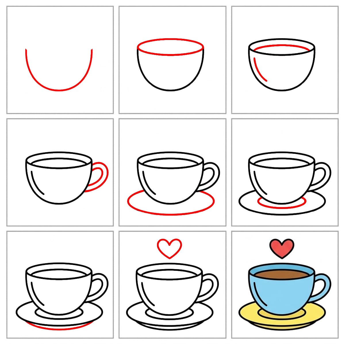 Liebevolle Teetasse zeichnen ideen