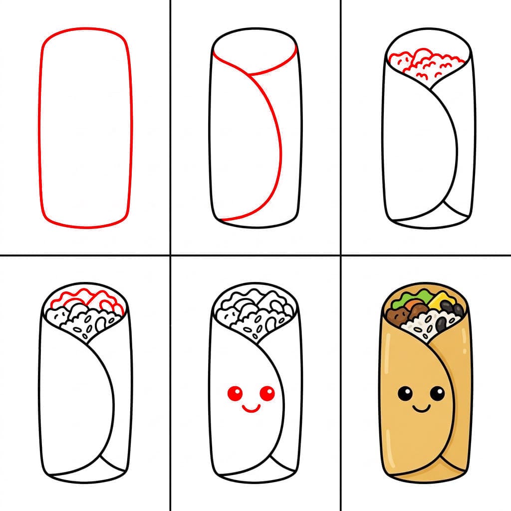 Niedlicher Burrito zeichnen ideen
