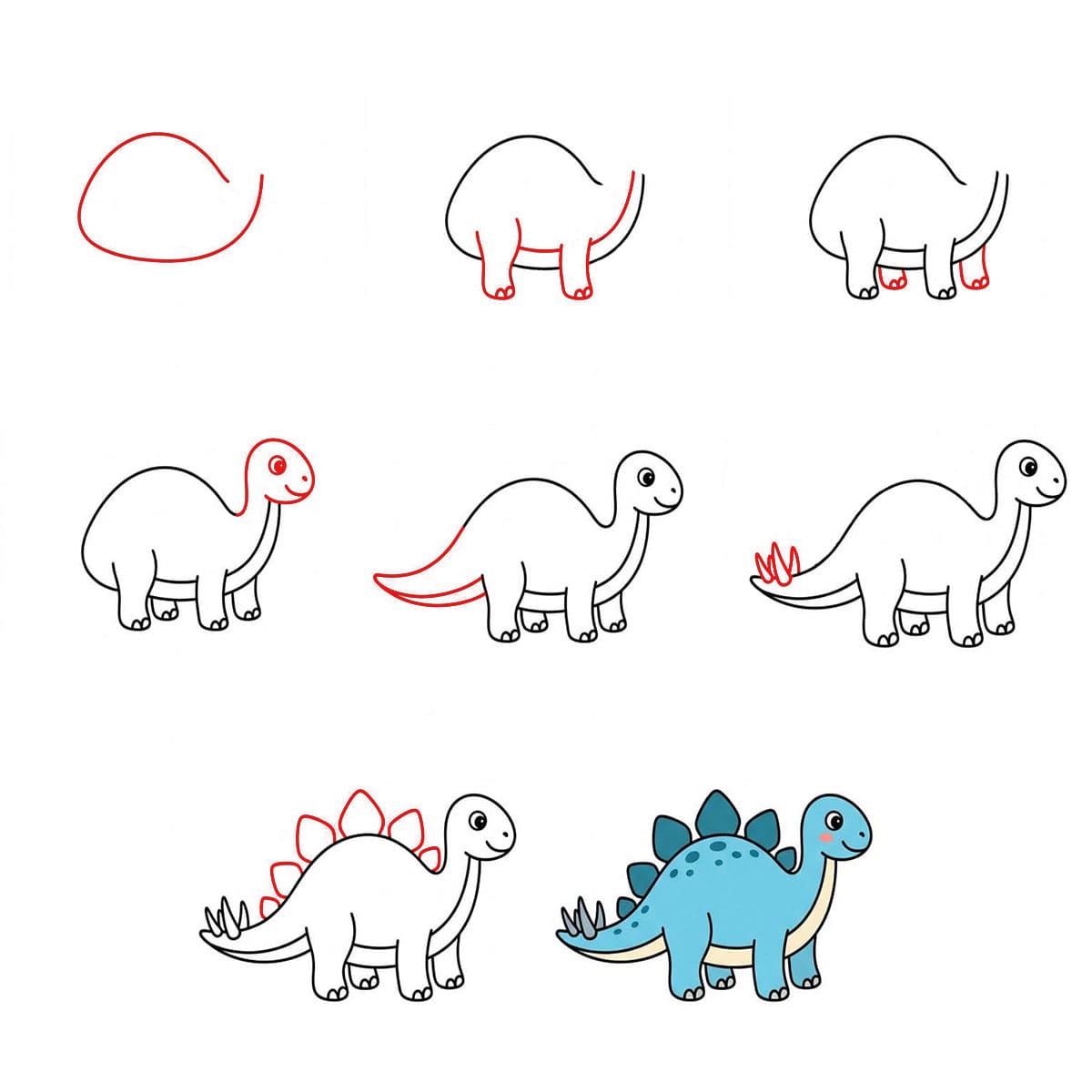 Niedlicher Stegosaurus Gratis zeichnen ideen