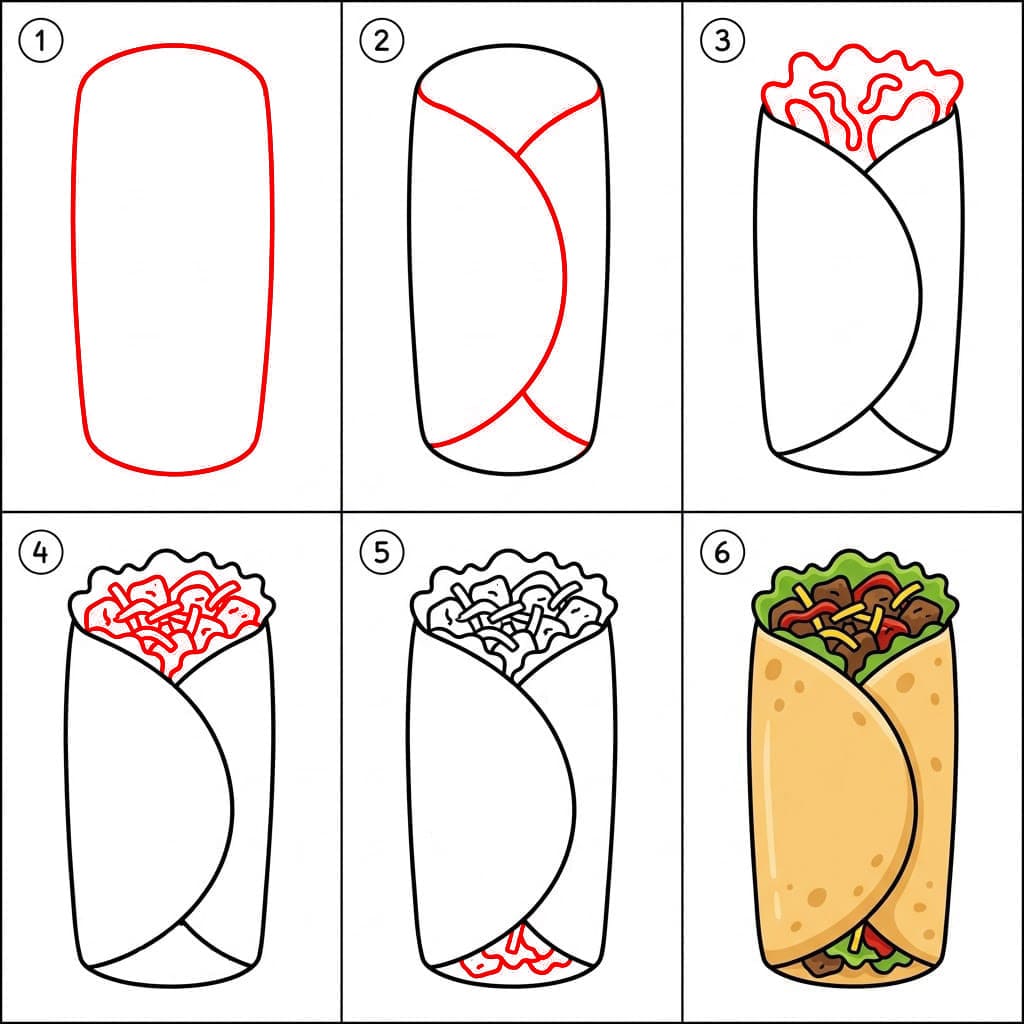Schöner Burrito zeichnen ideen