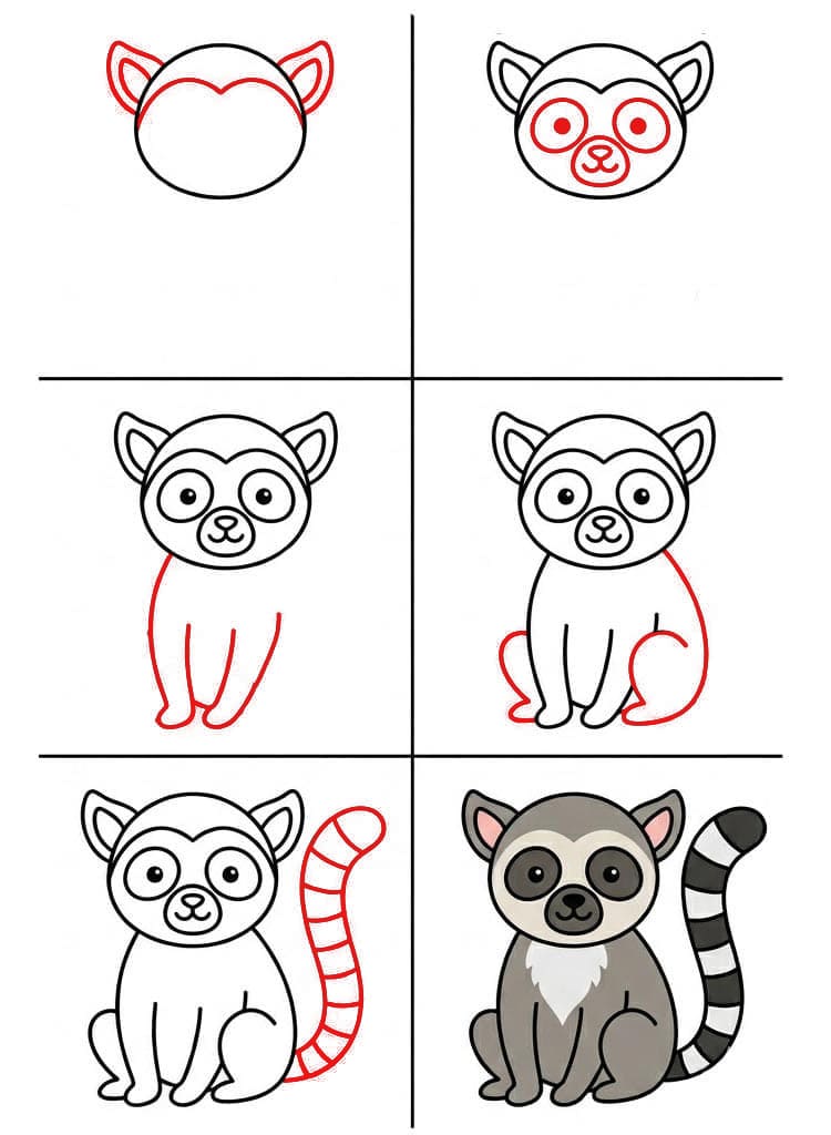 Simpler Lemur zeichnen ideen