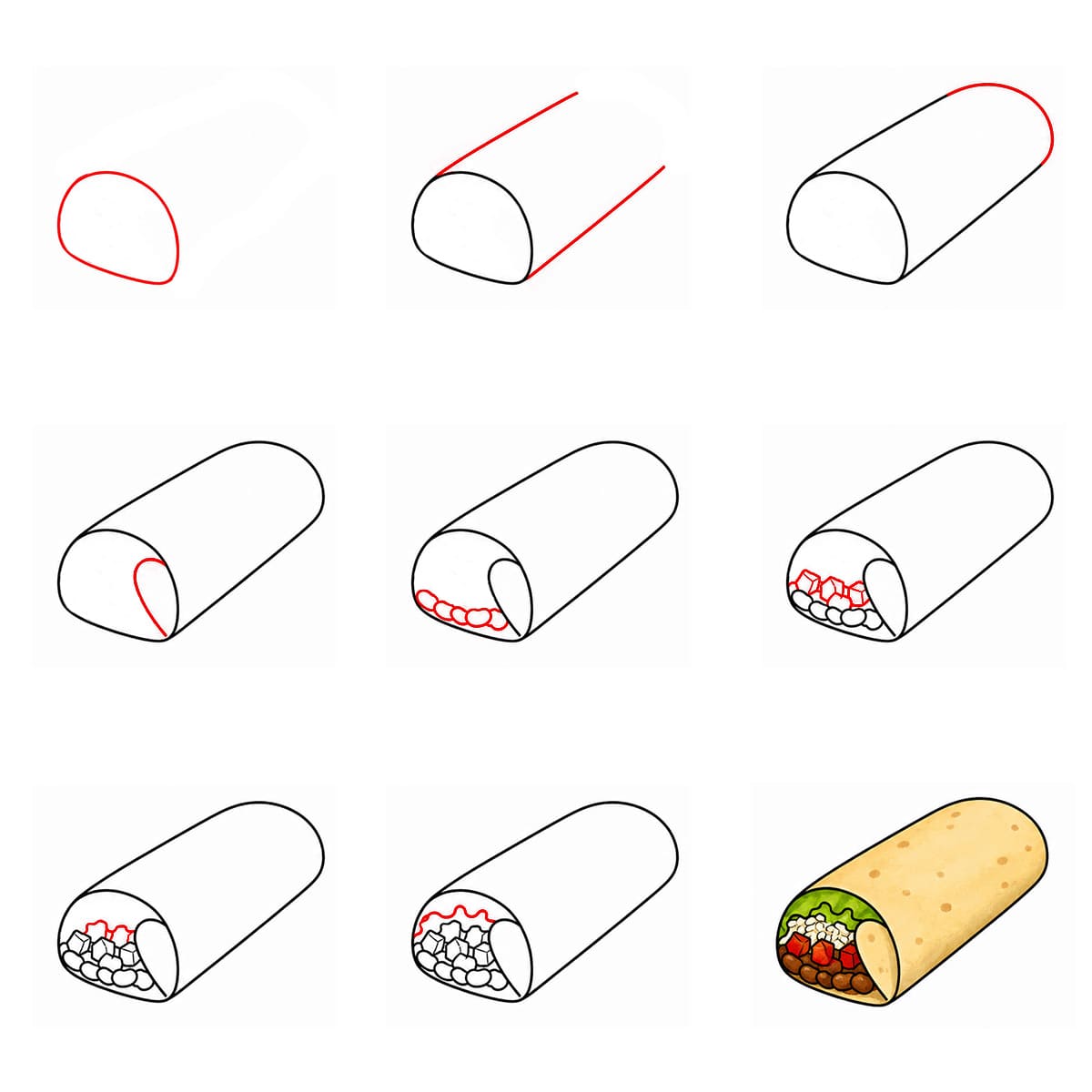 Standard Burrito zeichnen ideen